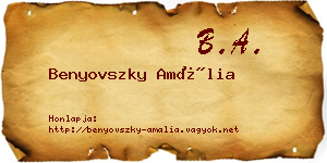 Benyovszky Amália névjegykártya